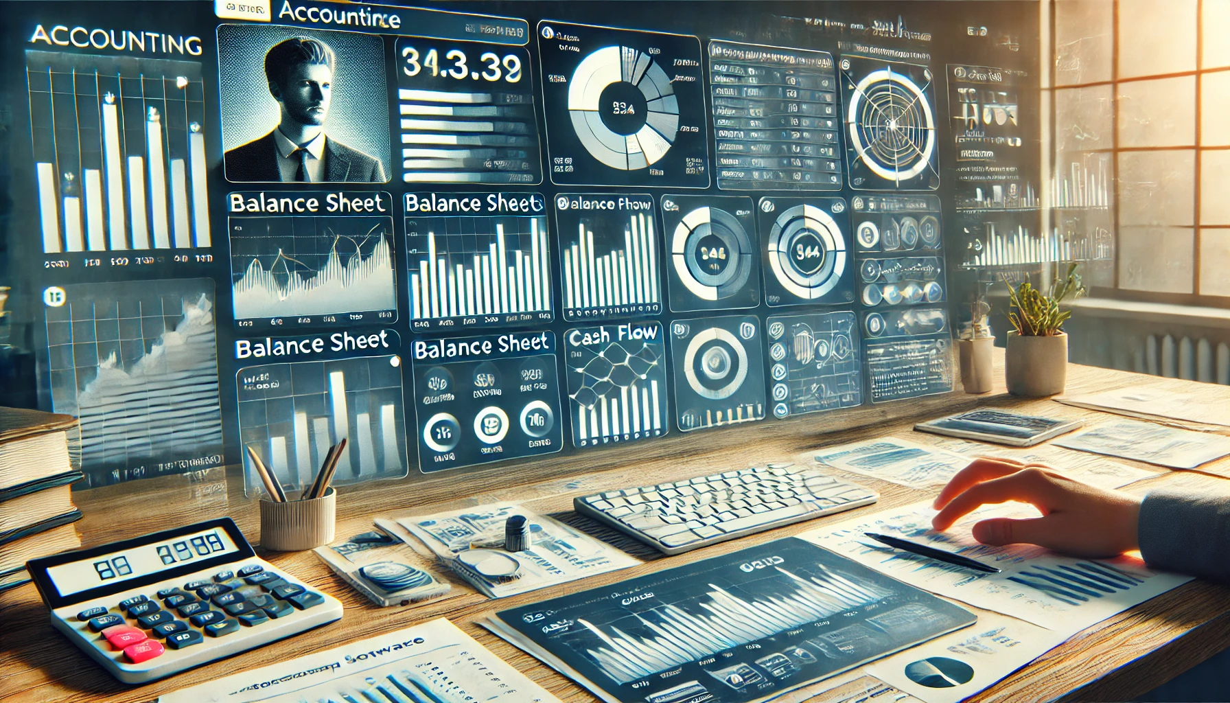 Programa de Contabilidad de TaxesPro Captura de pantalla de un programa de contabilidad de TaxesPro que muestra dashboards intuitivos y gráficos financieros. La imagen enfatiza cómo la tecnología adecuada puede ayudar a los autónomos a mantener sus cuentas claras y organizadas.
